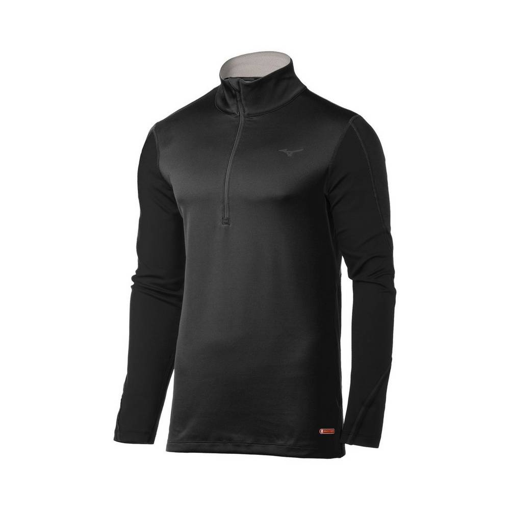 Base Layer Mizuno Breath Thermo® Half Zip - Homem - Pretas - XIMAT7018